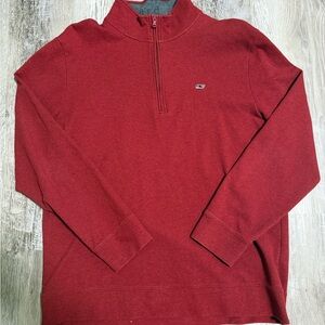 Vineyard Vines Men's Burgundy Zip-Up Sweater